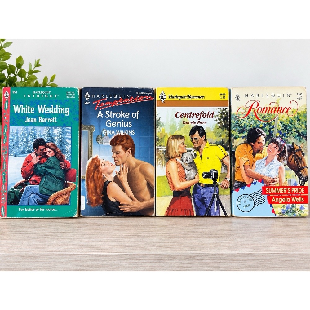 Vintage Harlequin Romance Paperback Lot of 4 1989-1995 Temptation Intrigue